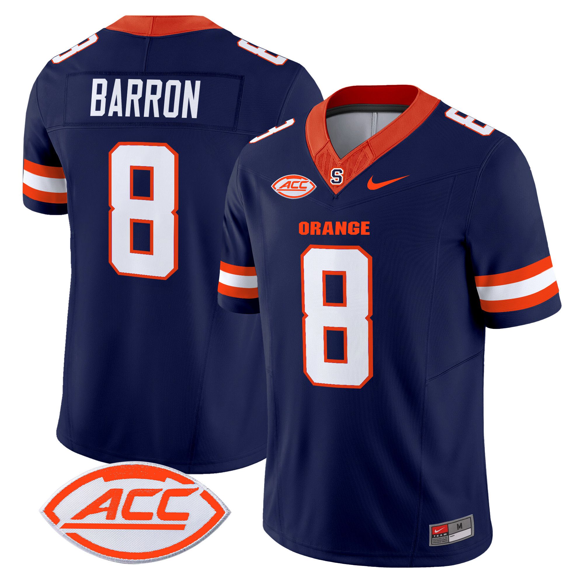 Men Syracuse Orange #8 Barron Blue Nike 2024 Vapor Limited NCAA Jersey style 1->ncaa teams->NCAA Jersey
